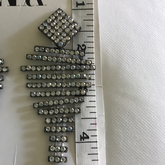 Zara Crystal Dangly Long Earrings - Picture 5 of 5